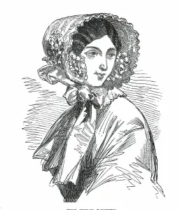 Scalloped Prints: Fashions for May - the Tulip Bonnet, 1850. Creator: Unknown
