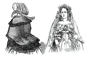 Bridal Costume Prints: Fashions for September, 1844. Creator: Unknown