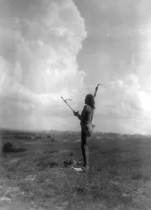 Dakota Prints: Fasting, 1907, c1907. Creator: Edward Sheriff Curtis