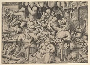 The Fat Kitchen, 1563. Creator: Pieter van der Heyden