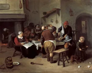 Kitchen Things Prints: The Fat Kitchen. Artist: Steen, Jan Havicksz (1626-1679)