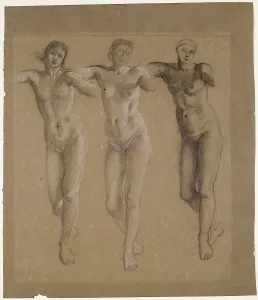 Epic Poem Prints: The Fates - Three Studies for one of the Lovers / or Cupid and Psyche