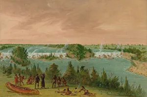 River Mississippi Prints: Father Hennepin and Companions at the Falls of St. Anthony. May 1, 1680, 1847 / 1848