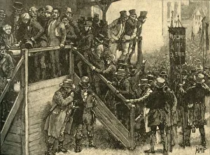 Munster Prints: Father John Murphy leading his tenants to vote in the Clare by-election
