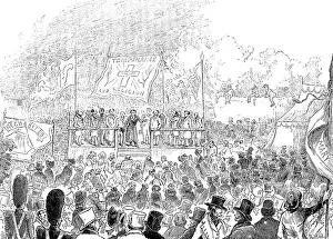 Centenary Prints: Father Mathew addressing a temperance meeting in London... 1843, (1890). Creator: Unknown