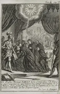 Correspondence Prints: Father Sailly and his Companions receiving the Authentic Letters of the Mission... 1748