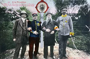 Father and his sons at the French/German border, 20th century