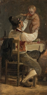 1839 Prints: Father's love, c1839. Creator: Wilhelm Marstrand