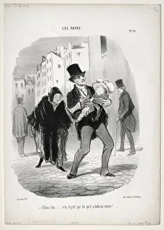 Honoredaumier French Prints: Fathers, plate 13: Come along, dear... 1847. Creator: Honore Daumier (French, 1808-1879)