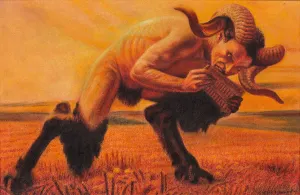 C 1905 Gallery: A faun playing the flute, c. 1905