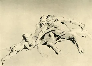 Von Hadeln Prints: Two Fauns and a Cupid, mid 18th century, (1928). Artist: Giovanni Battista Tiepolo