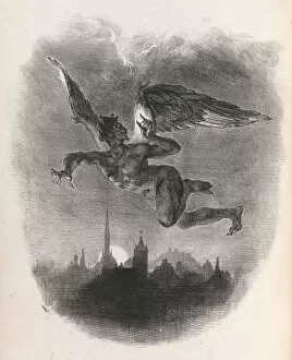 Motte Charles Etienne Pierre Collection: Faust, 1828. 1828. Creator: Eugene Delacroix