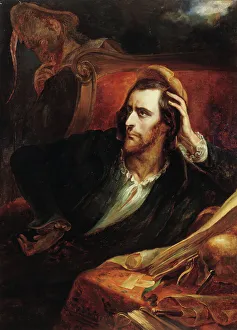Jw Goethe Prints: Faust dans son cabinet, c.1848. Creator: Ary Scheffer