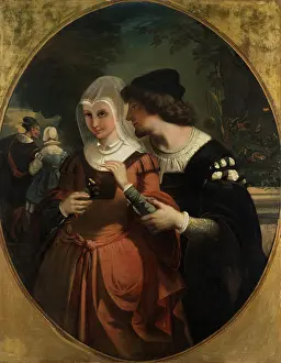 1839 Prints: Faust and Mephisto with Gretchen and Frau Marthe in the garden