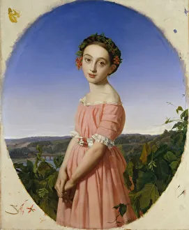 Lehmann Henri Prints: Faustine Leo (1832-1865), 1842. Creator: Henri Lehmann