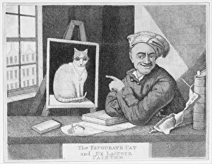 Felines Collection: The Favourite Cat and De La-Tour Painter, 1813. Creator: John Kay