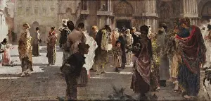 Favretto at the Liston, 1893-1894. Creator: Prati, Eugenio (1842-1907)