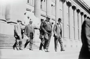 F.C. Webb, Pat Farrell, P.J. Morr, J.T. Butler, and M.J. Harmon, between c1910 and c1915. Creator: Bain News Service