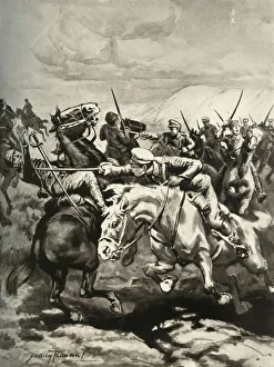 Fearless Cossacks Sabre and Put to Flight Hungarian Hussars, 1916. Creator: Unknown Fearless Cossacks Sabre and Put to Flight Hungarian Hussars, 1916. Creator: Unknown
