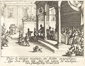 Feasting Prints: The Feast, 1635. Creator: Jacques Callot