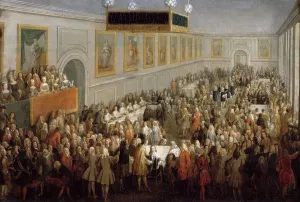 Pierre Denis Ii 1663 1742 Prints: Feast given after the Coronation of Louis XV at the Palais Archiepiscopal in Rheims