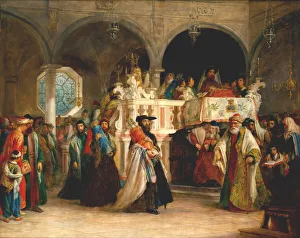 Jewish Museum Prints: The Feast of the Rejoicing of the Torah at the Synagogue in Leghorn