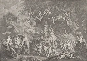 Anton Joseph Von Prenner Gallery: The Feast of Venus, with groups of satyrs, nymphs, and putti dancing around a statue of