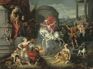 Jump Prints: Feat of Marcus Curtius, 1641. Creator: Simon de Vos