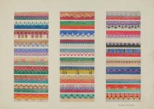 Stitching Prints: Feather Stitching, c. 1937. Creator: Gordena Jackson