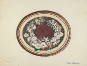 Hansen Marius Prints: Feather Wreath, c. 1940. Creator: Marius Hansen