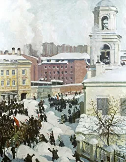 Boris Kustodiyev Gallery: February 27th, 1917, 1917. Artist: Boris Mikhajlovich Kustodiev