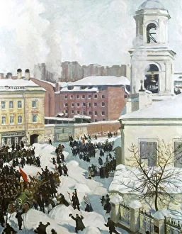 February 27th, 1917, 1917. Artist: Boris Mikhajlovich Kustodiev