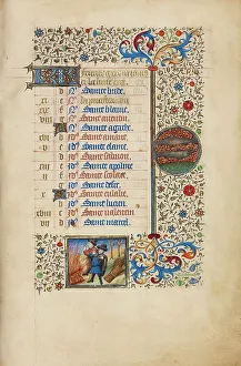 Firewood Prints: February Calendar Page: Keeping Warm: Pisces; Book of Hours