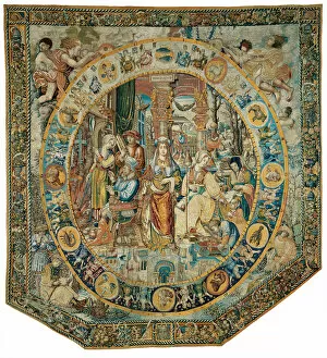 Textile Industry Gallery: February from The Medallion Months, Flanders, before 1528. Creator: Unknown