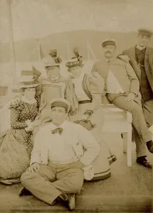 Fedotova GN - actress of the Maly Theatre with her troupe on the steamer Lieutenant Malygin, 1897. Creator: Unknown. Fedotova GN - actress of the Maly Theatre with her troupe on the steamer Lieutenant Malygin, 1897. Creator: Unknown