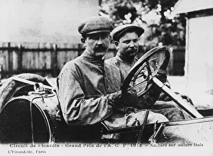 Itala Prints: Felice Nazzaro behind the wheel of an Itala, French Grand Prix, Amiens, 1913