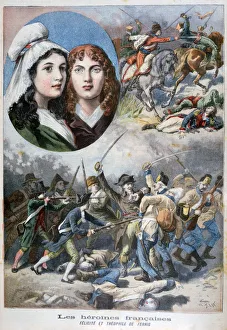 Frederic Lix Prints: Felicite and Theophile de Fernig, French heroines, 1792, (1894). Artist: Frederic Lix