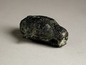 Roman Period Prints: Feline Head Figurine, Roman Period (30 BCE-395 CE) or later. Creator: Unknown