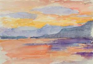 Fell landscape in evening twilight. Creator: Maria Wiik