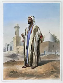 Achille Constant Theodore Emile Gallery: A fellah dressed in a haba, 1848. Artist: Charles Bour
