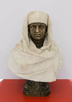 Female Bust (possibly Aïda), c. 1875. Creator: Pietro Calvi