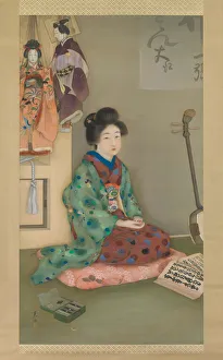 Marionette Prints: Female Chanter for Joruri Puppet Theater, ca. 1920. Creator: Arai Kou