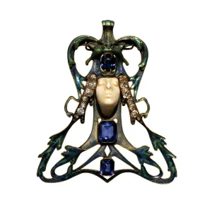 Fashion Accessories Collection: Female Face Pendant, 1897-1898