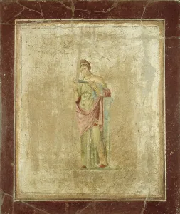 Calliope Prints: Female Figure (Calliope), 1st century. Creator: Roman-Pompeian wall painting