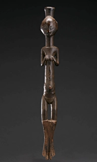 Central Africa Prints: Female figure from staff, 1870-1900. Creator: Unknown