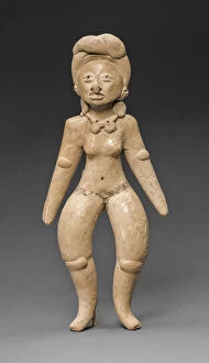 Ceramic And Pigment Collection: Female Figurine, A.D. 800 / 1400. Creator: Unknown