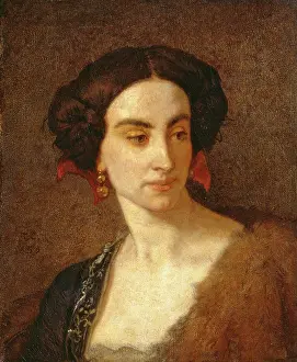 Female head (Opera Singer Mademoiselle Poinsot), 1853. Creator: Couture, Thomas (1815-1879)