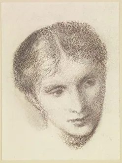 Female - Head Study of a Woman, 1864-1865. Creator: Sir Edward Coley Burne-Jones
