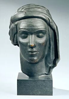Turbans Collection: Female head with turban (Edwarda), 1935. Creator: Viktor Planckh