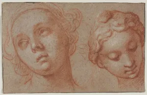 Abraham Bloemaert Dutch Gallery: Two Female Heads, first half 17th century. Creator: Abraham Bloemaert (Dutch, 1564-1651)